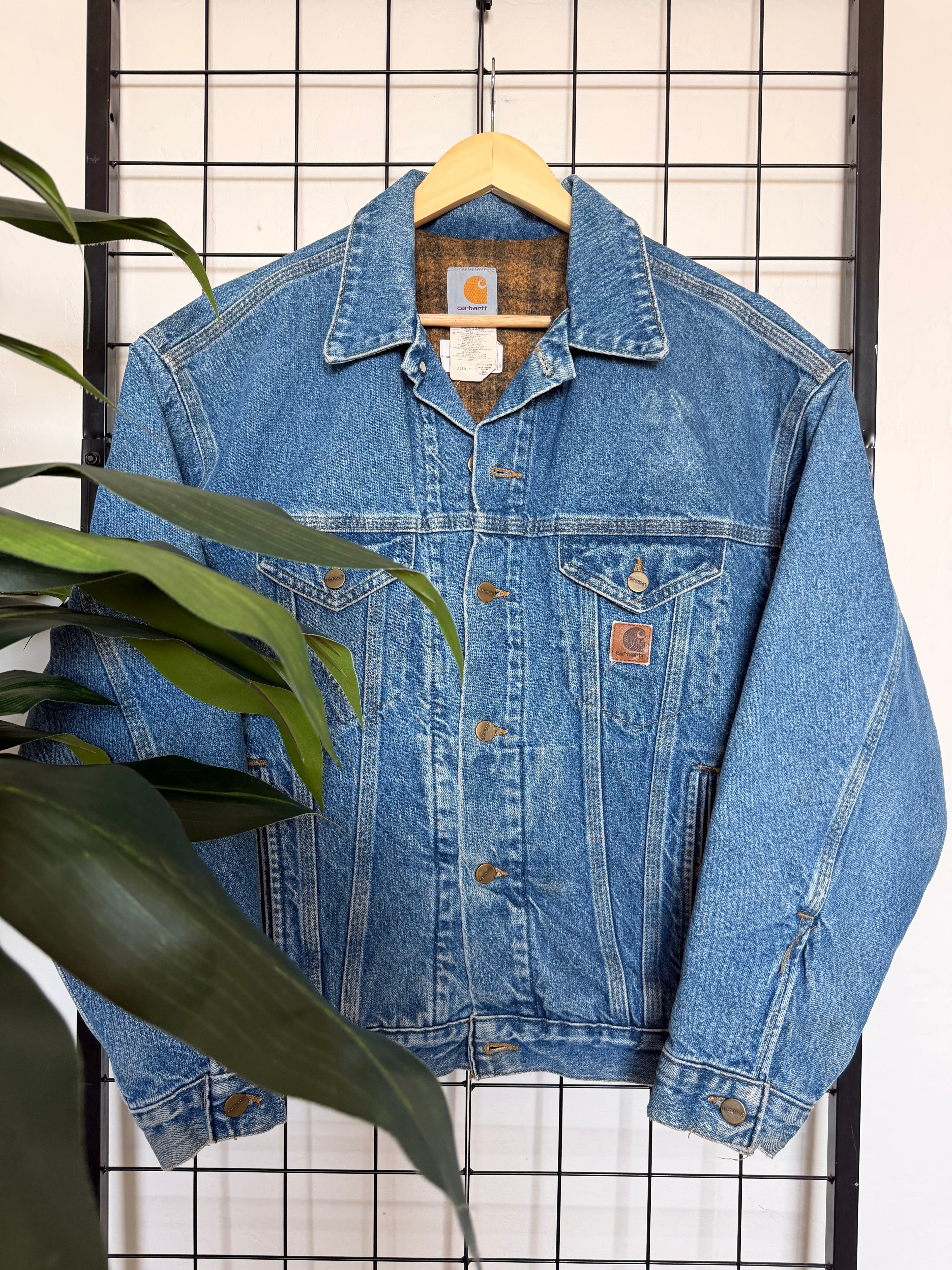 2002 denim Carhartt blanket lined jacket - M