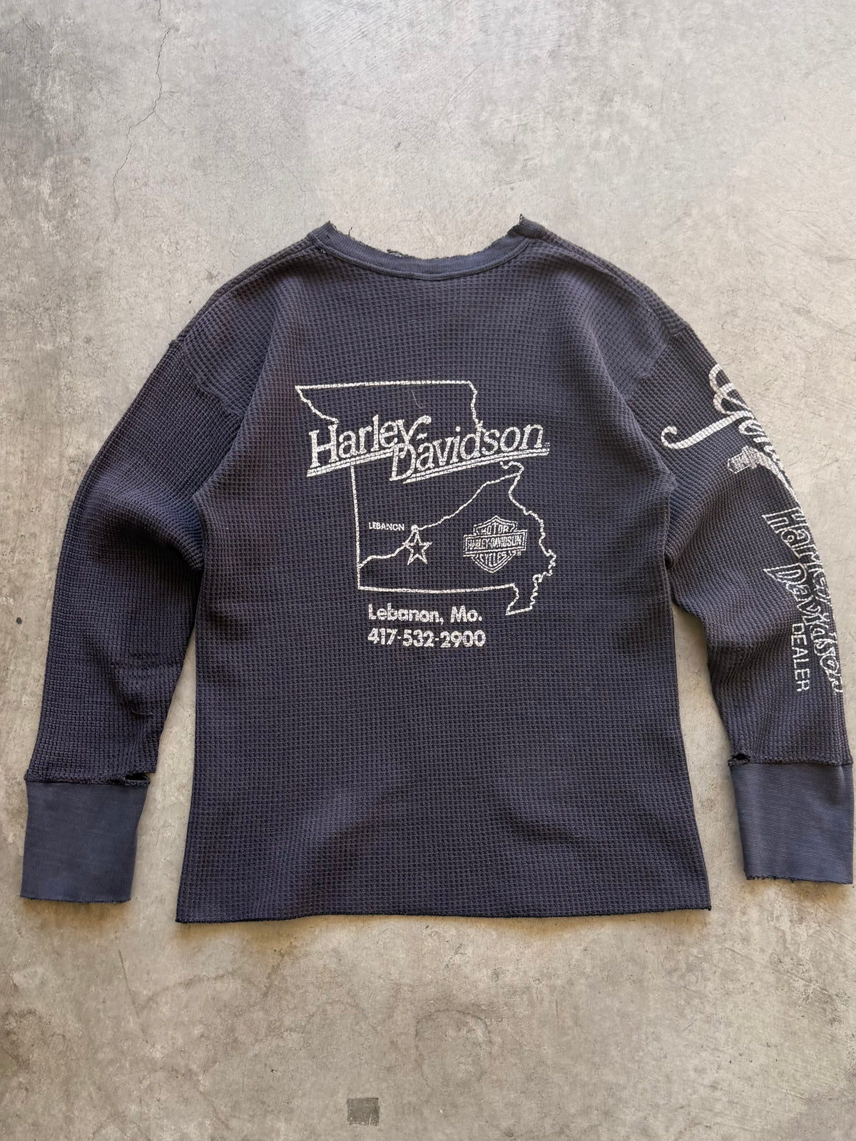 90s Harley Davidson faded thermal - S