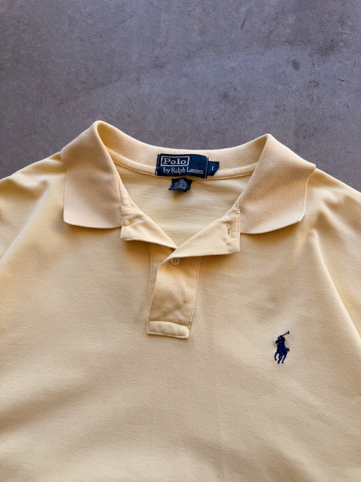 Yellow long sleeve Polo - L