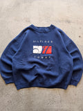 Y2K Tommy Hilfiger blue crewneck - XL