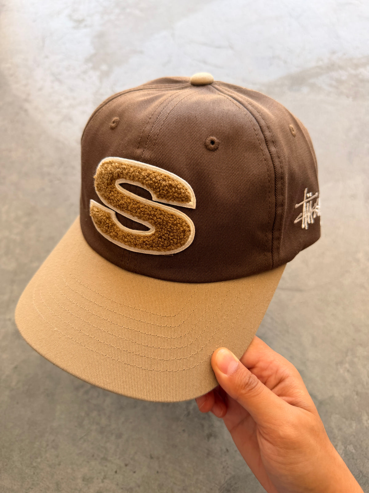 Stussy brown snapback hat