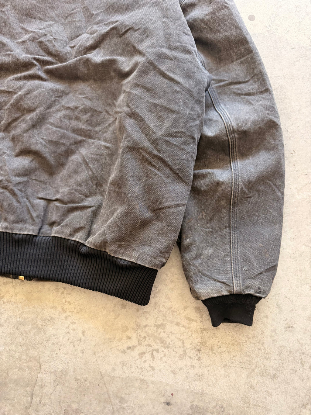 00s black faded hooded Carhartt jacket - XL