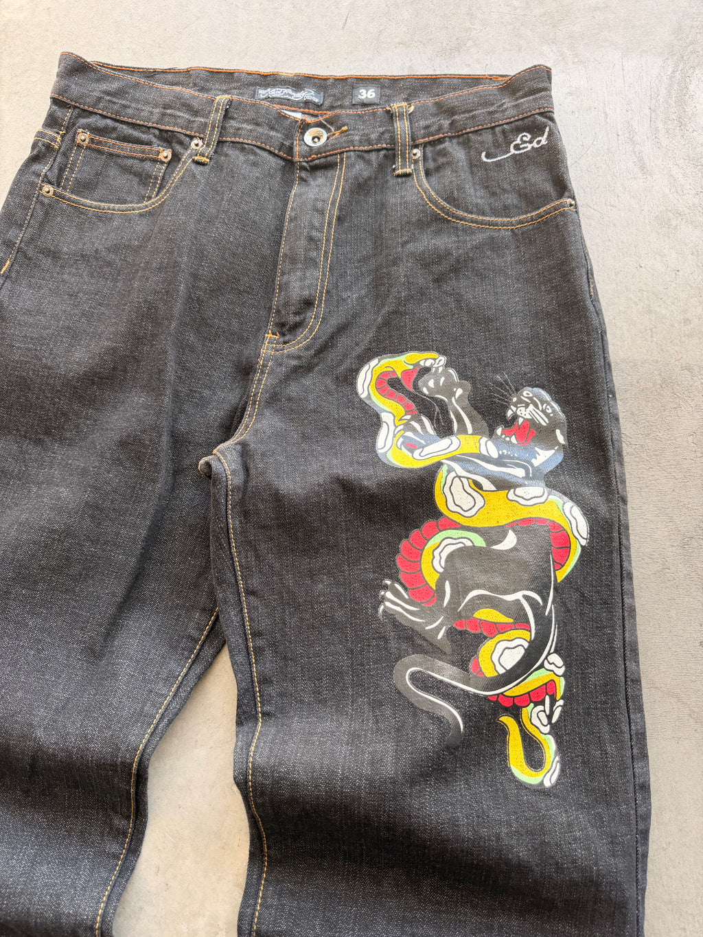 Ed Hardy snake jeans Sz 36