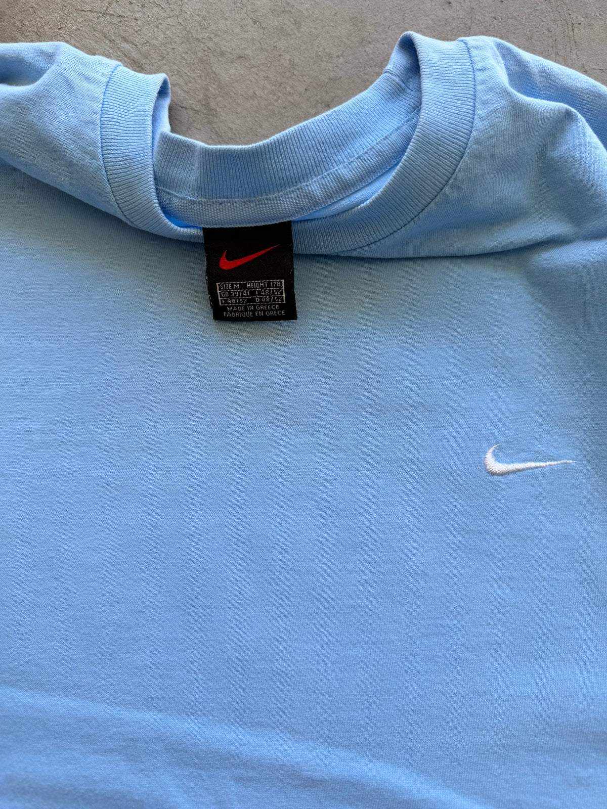 90s light blue nike tee - M