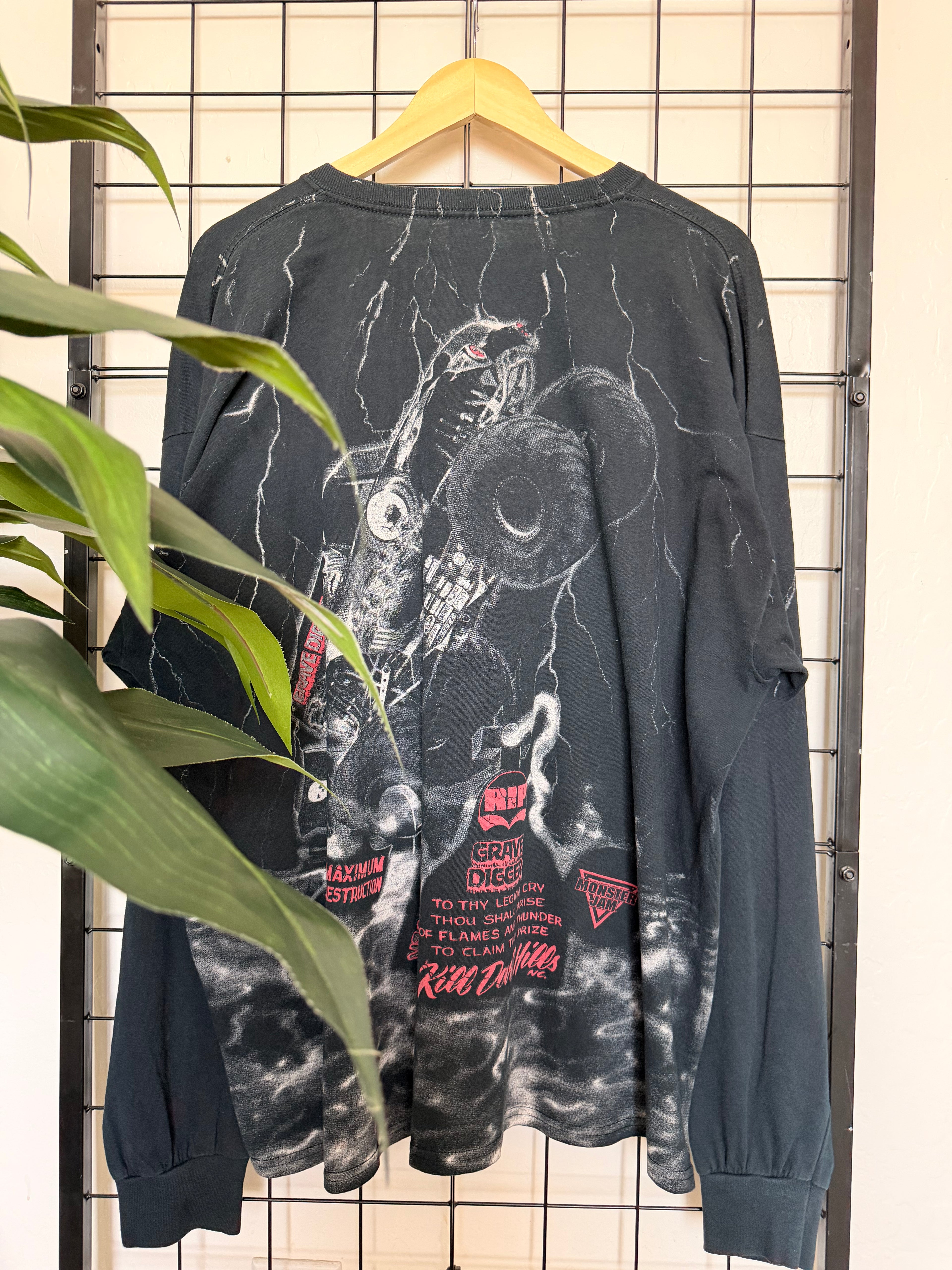Grave Digger race team AOP long sleeve tee - 2XL