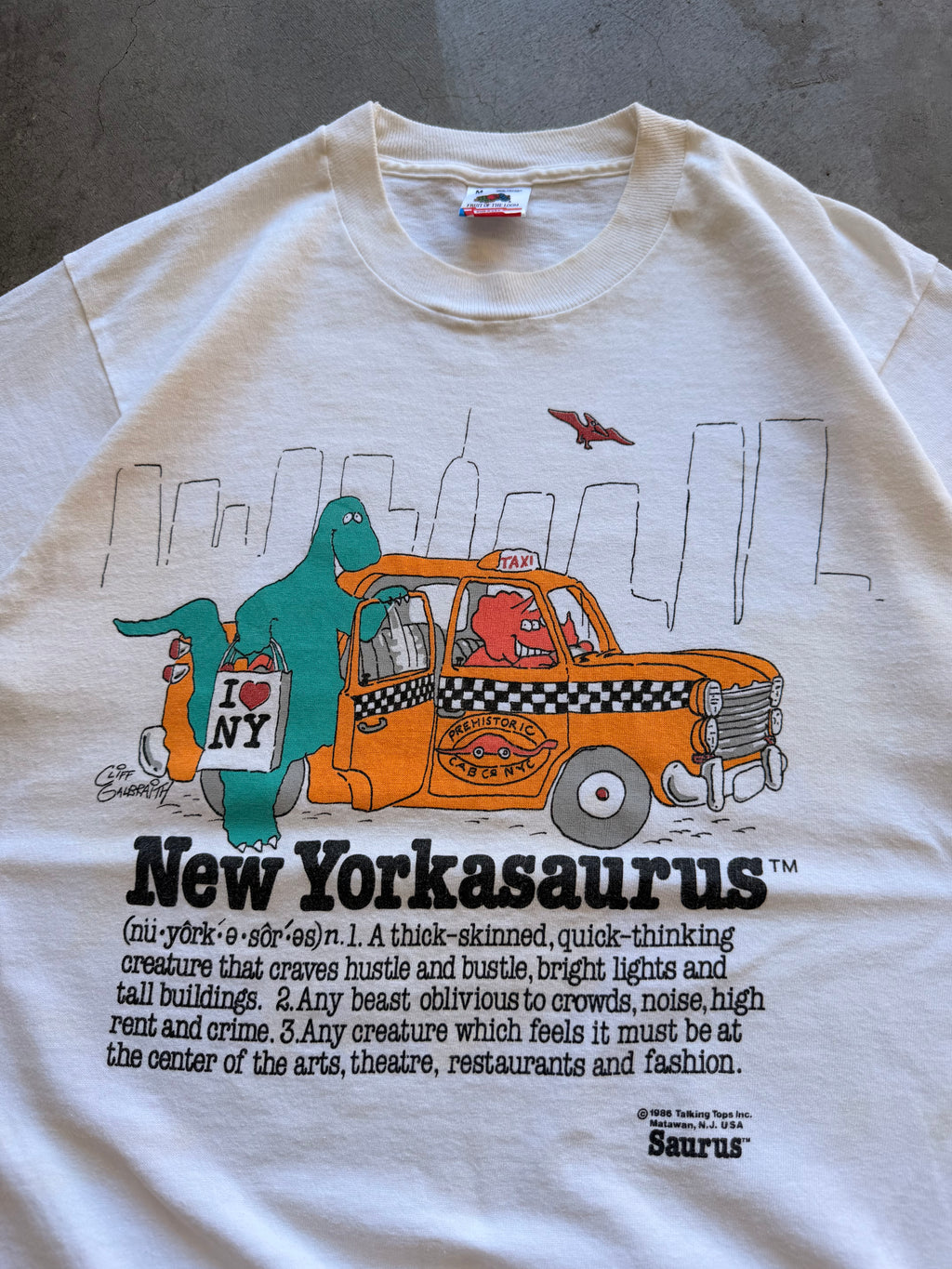 Yorkasaurus white tee - M