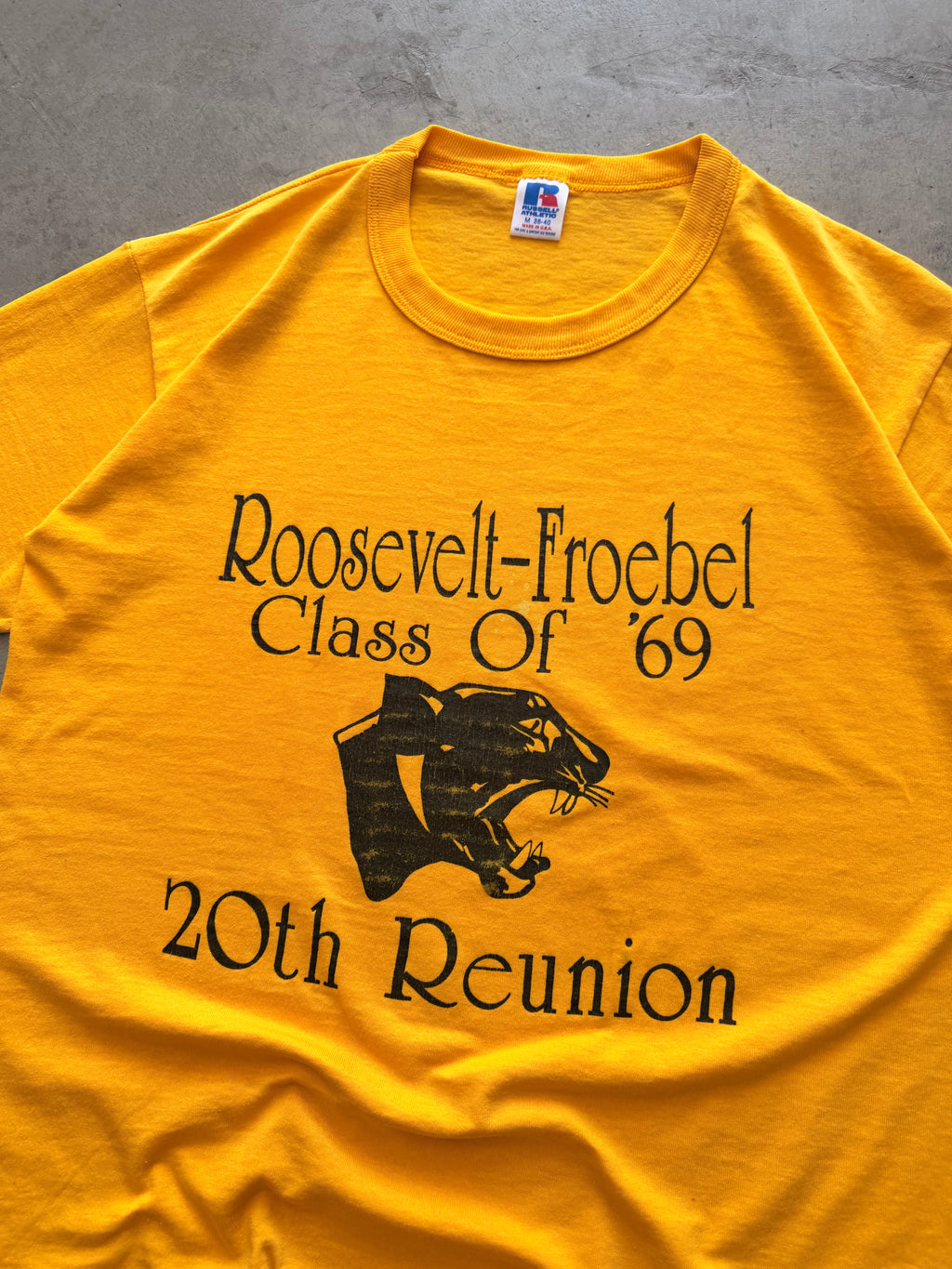 80s Roosevelt yellow tee - M