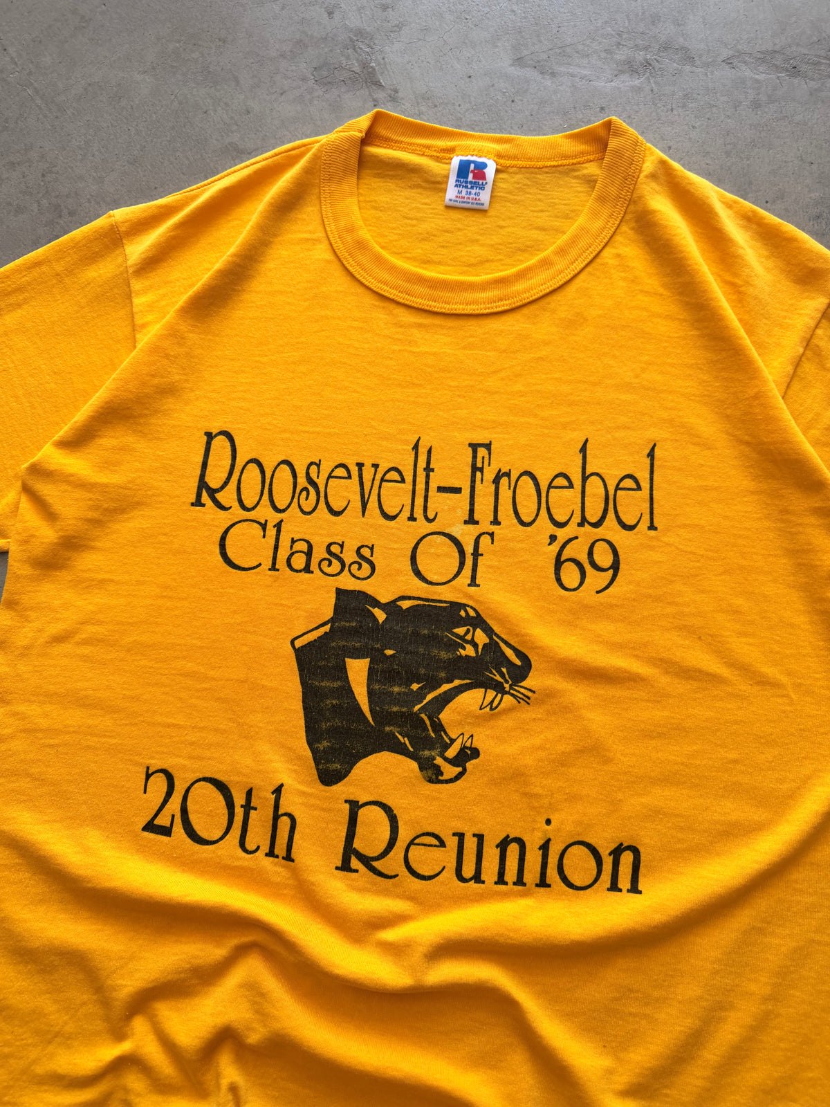 80s Roosevelt yellow tee - M
