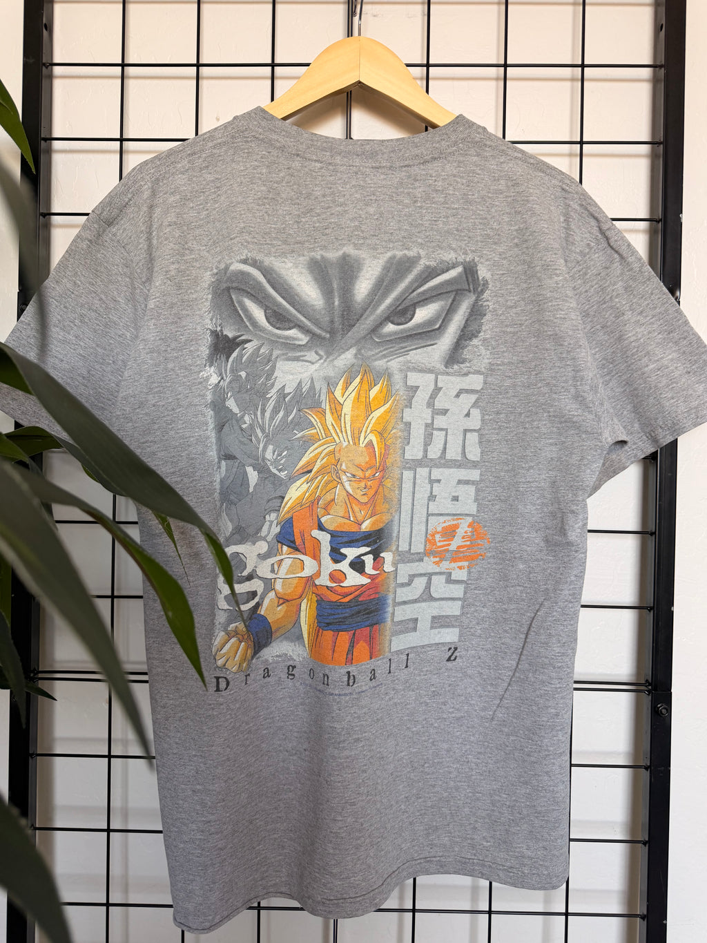 1998 DBZ Goku Super Saiyan 3 grey tee - L