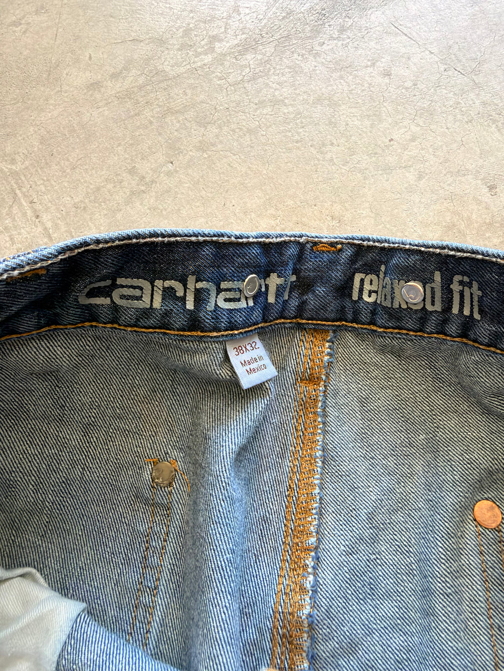 Carhartt dark denim double knees Sz 37
