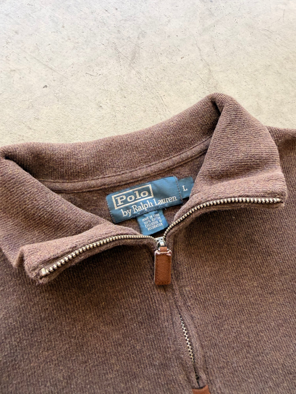 Polo brown quarter zip - L