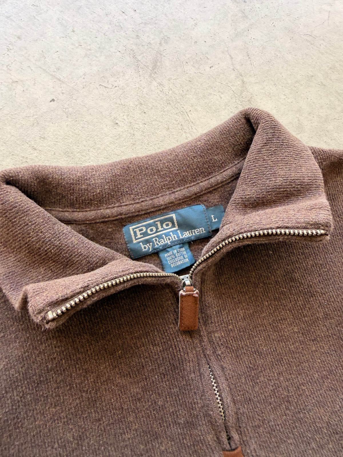 Polo brown quarter zip - L