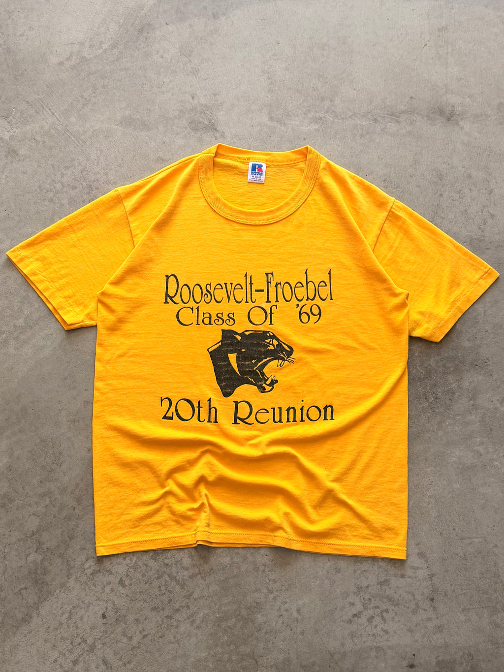80s Roosevelt yellow tee - M