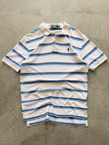 White and blue striped Polo - M
