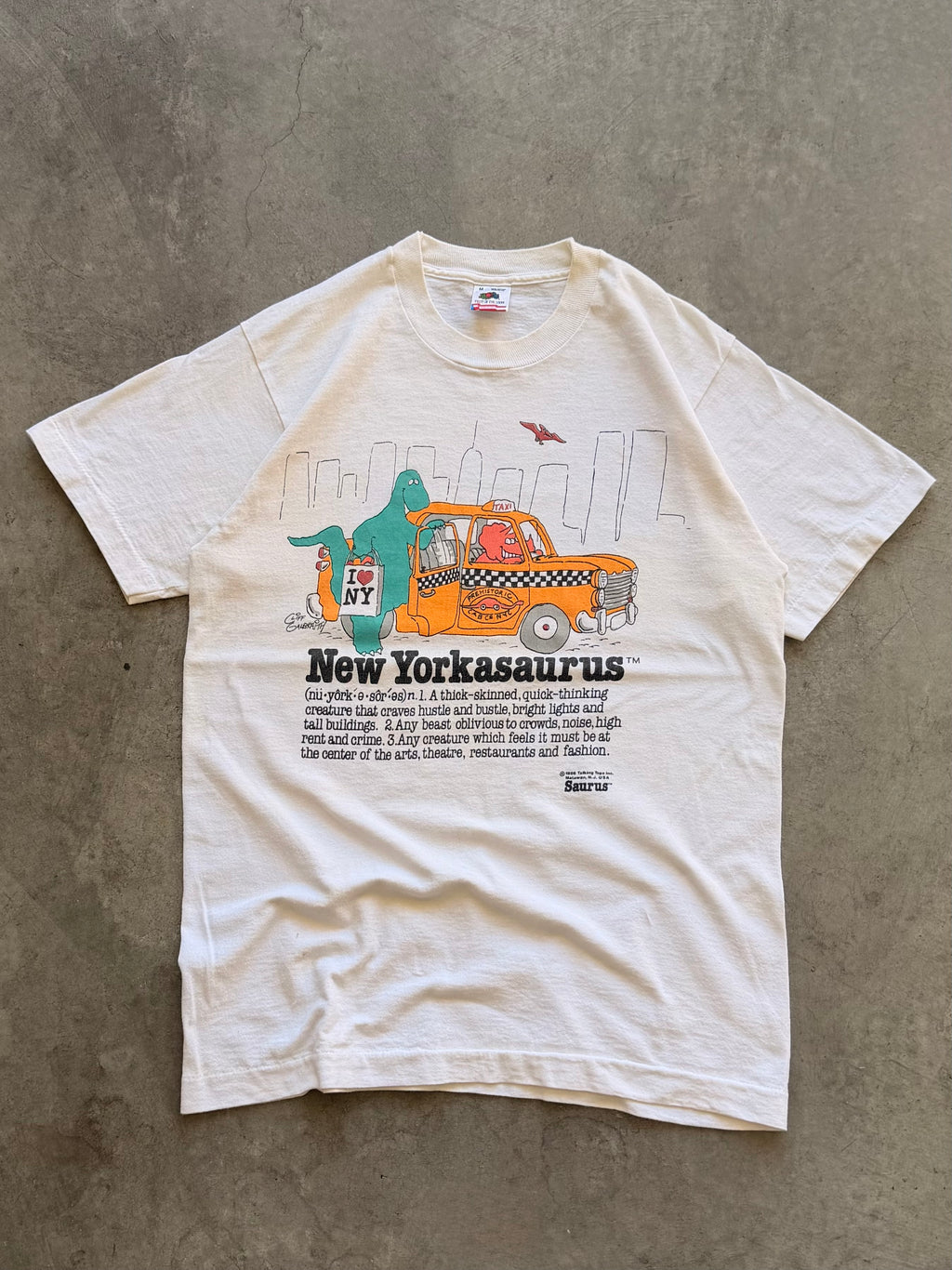 Yorkasaurus white tee - M
