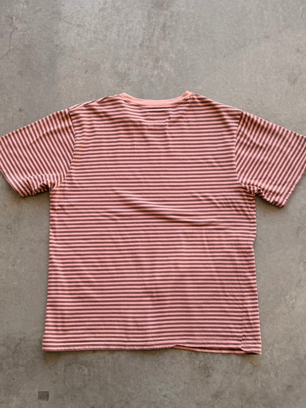 Stussy striped pink tee - M