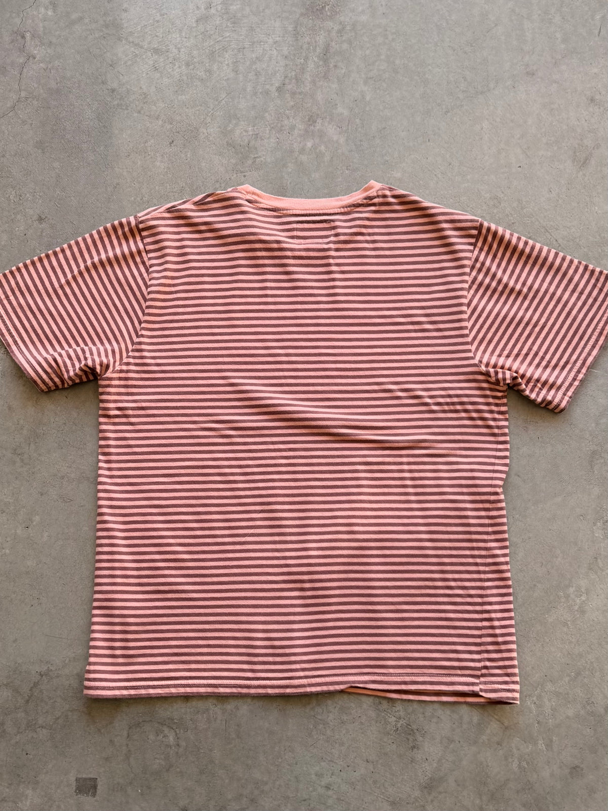 Stussy striped pink tee - M