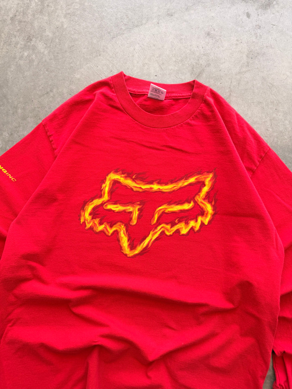 Fox red flames long sleeve - L