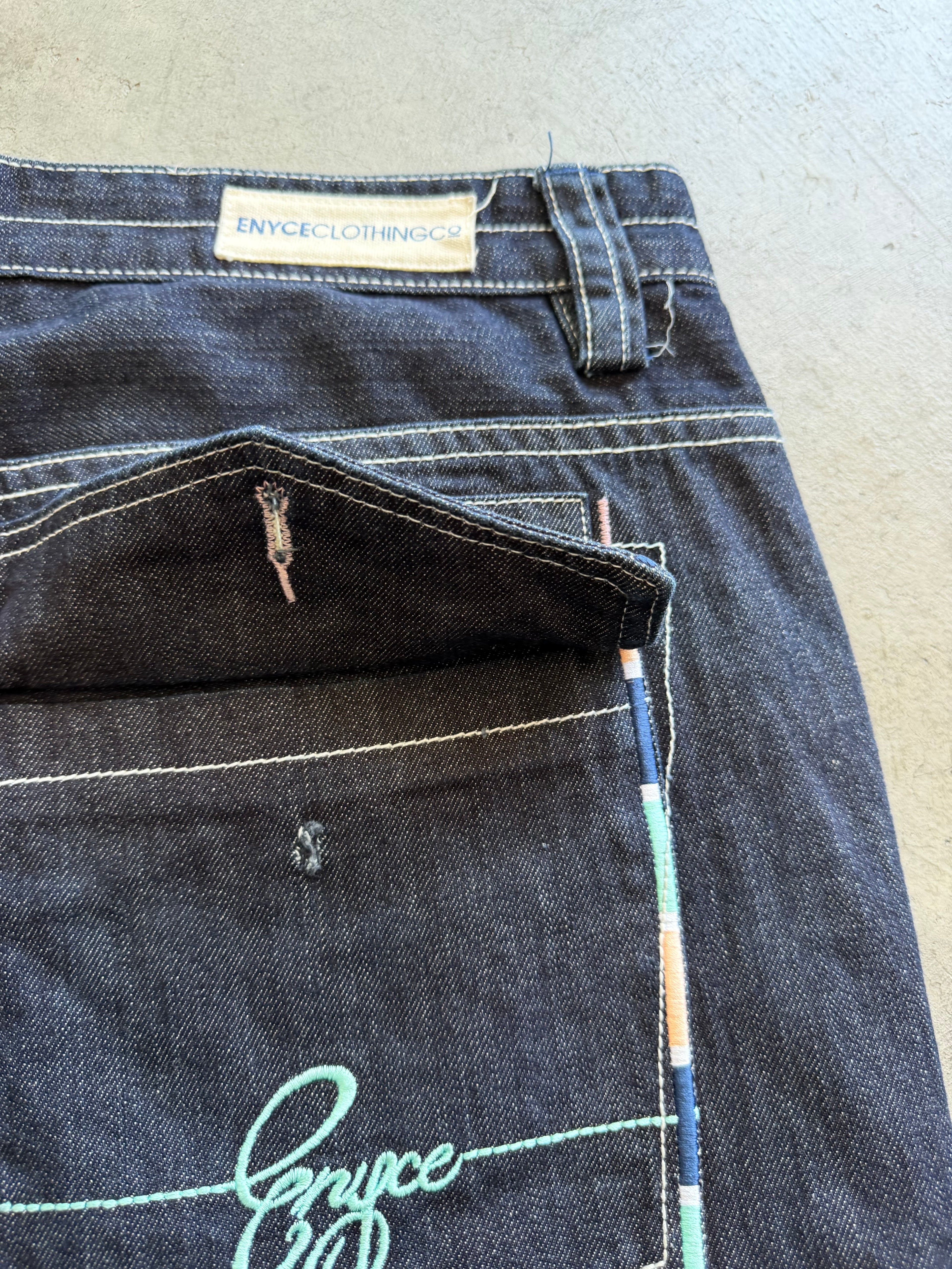 Enyce raw denim y2k jorts Sz 40