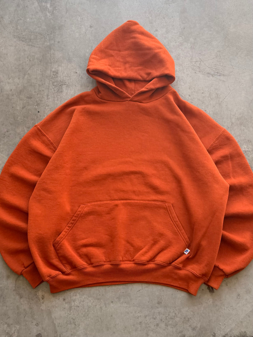 Russell burnt orange blank hoodie - XL