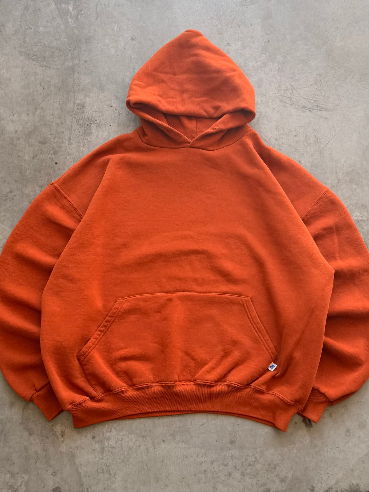 Russell burnt orange blank hoodie - XL