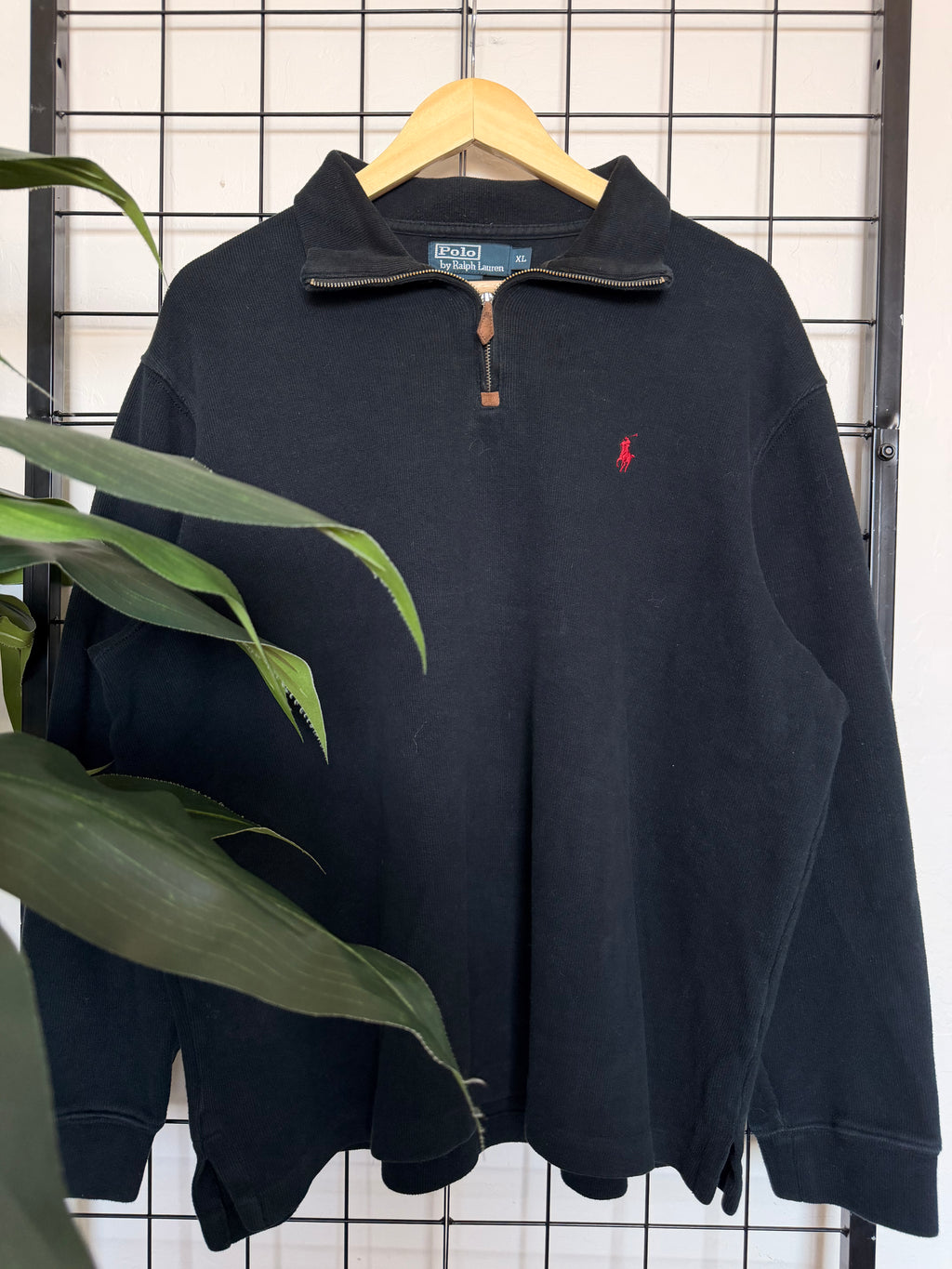 Polo Ralph Lauren black quarter zip - XL