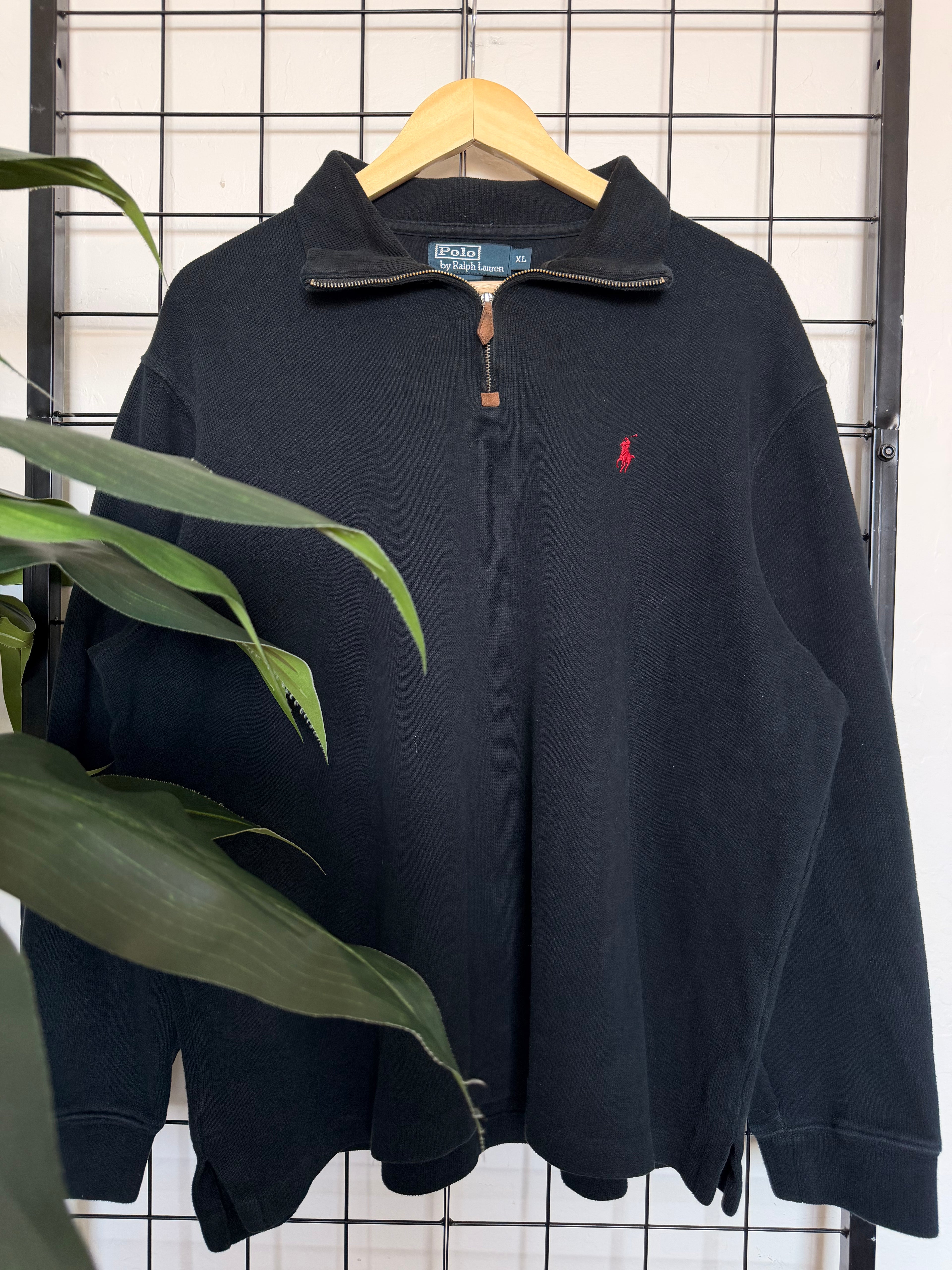 Polo Ralph Lauren black quarter zip - XL
