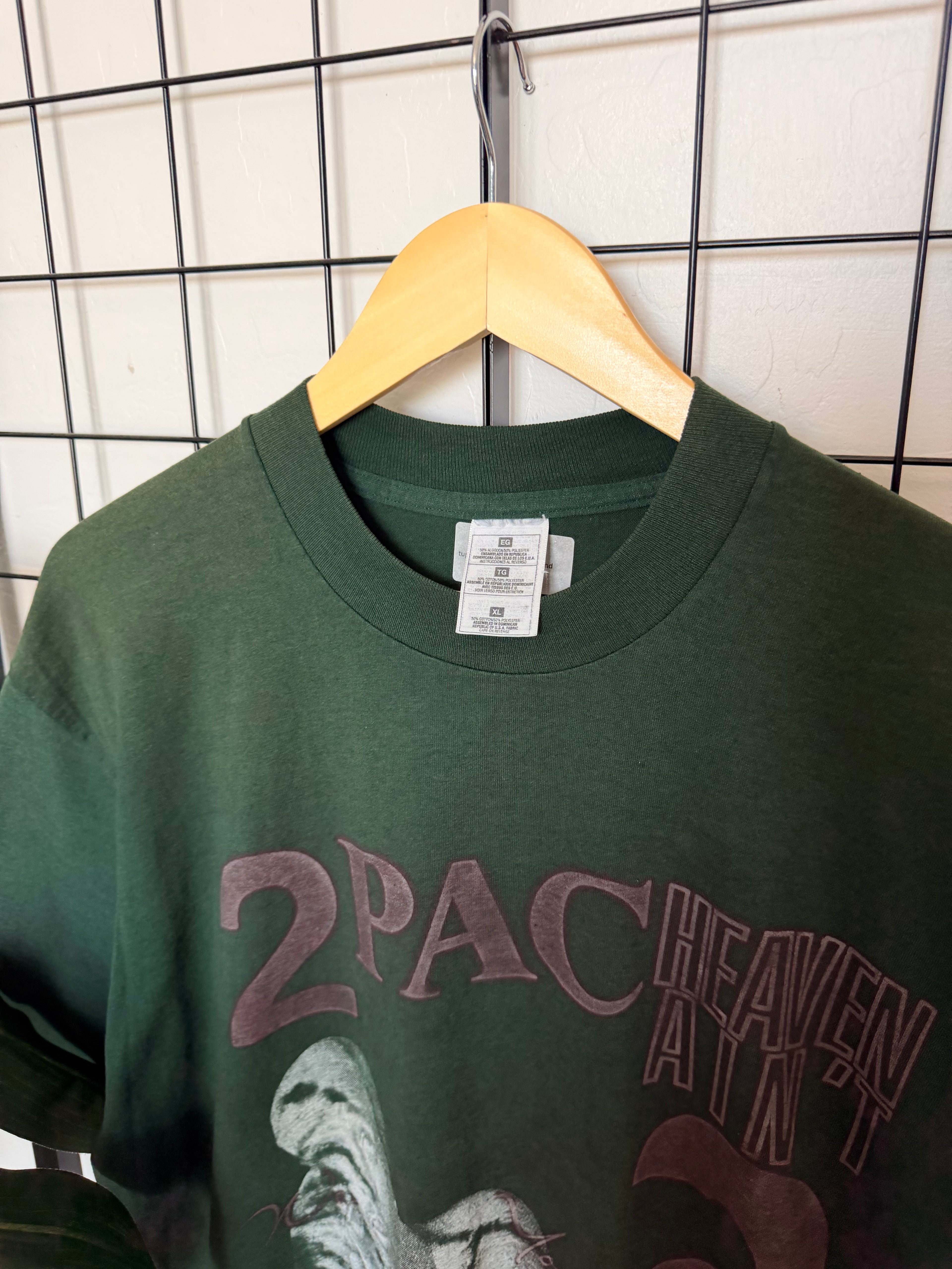 Tupac Heaven ain't hard to find heaven rap tee - L