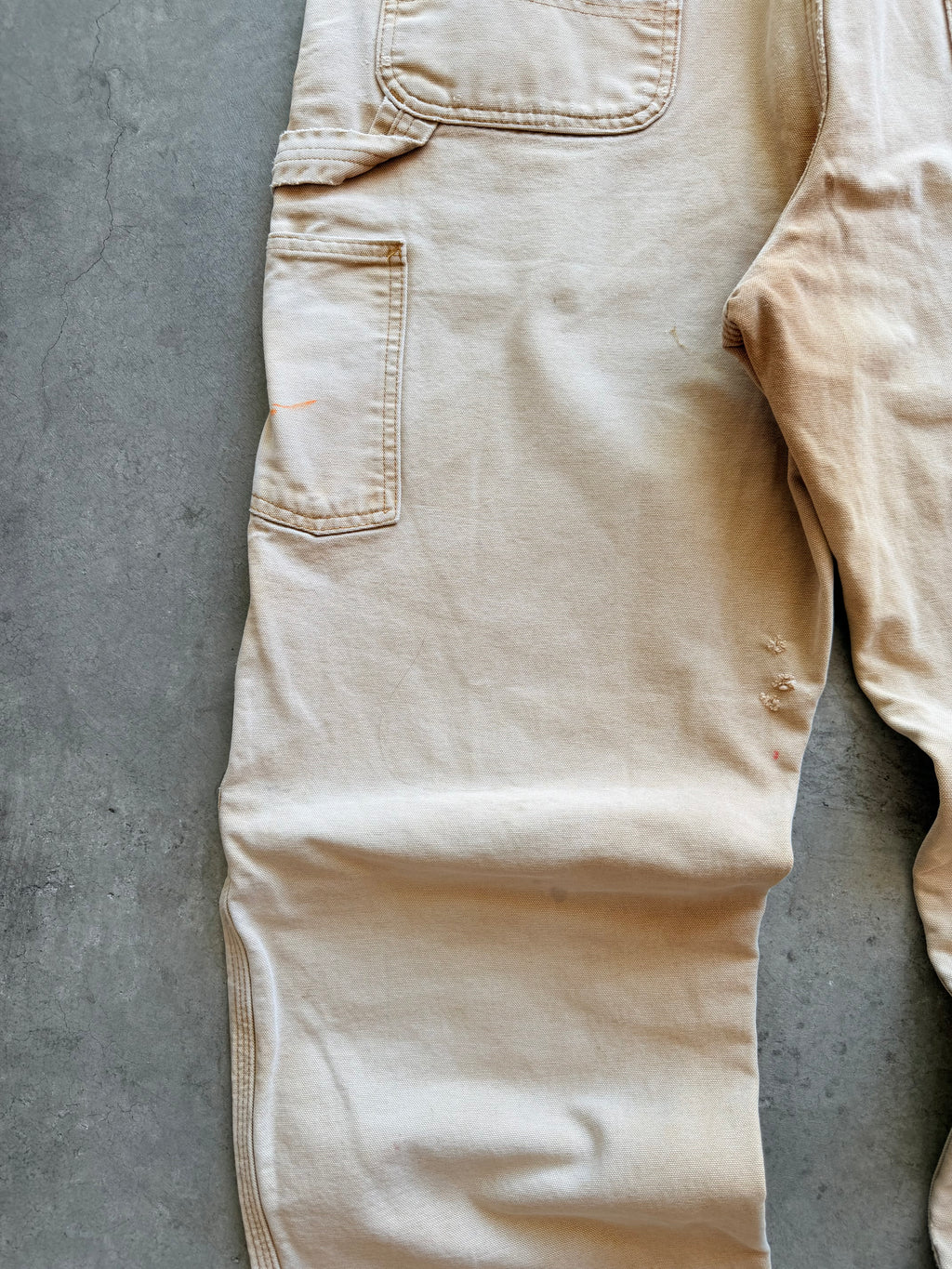 Carhartt tan flannel lined carpenter pants Sz 36