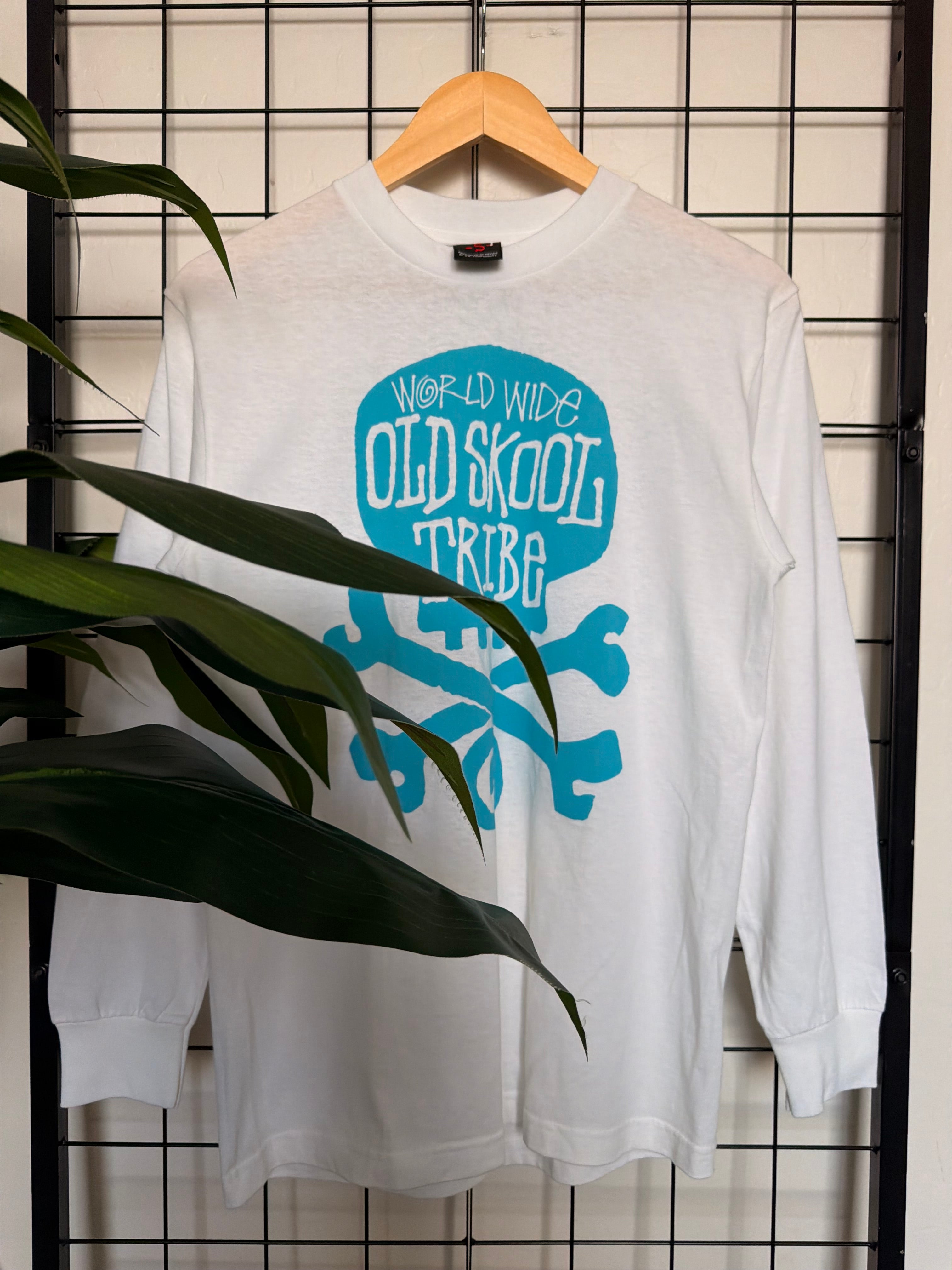 Stussy tribe old skool skull long sleeve tee - S