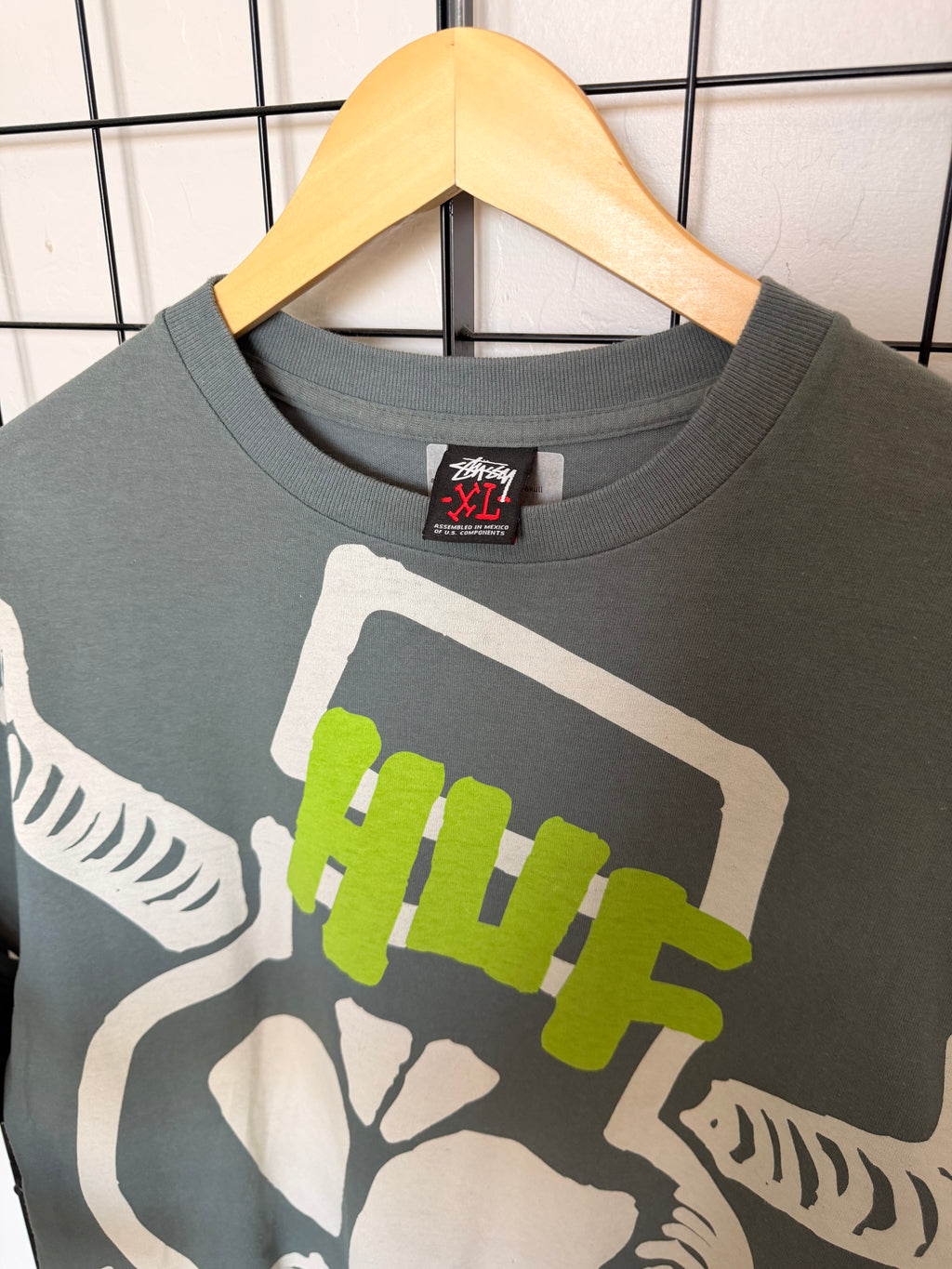 Stussy X Huf upside down skull tee - XL