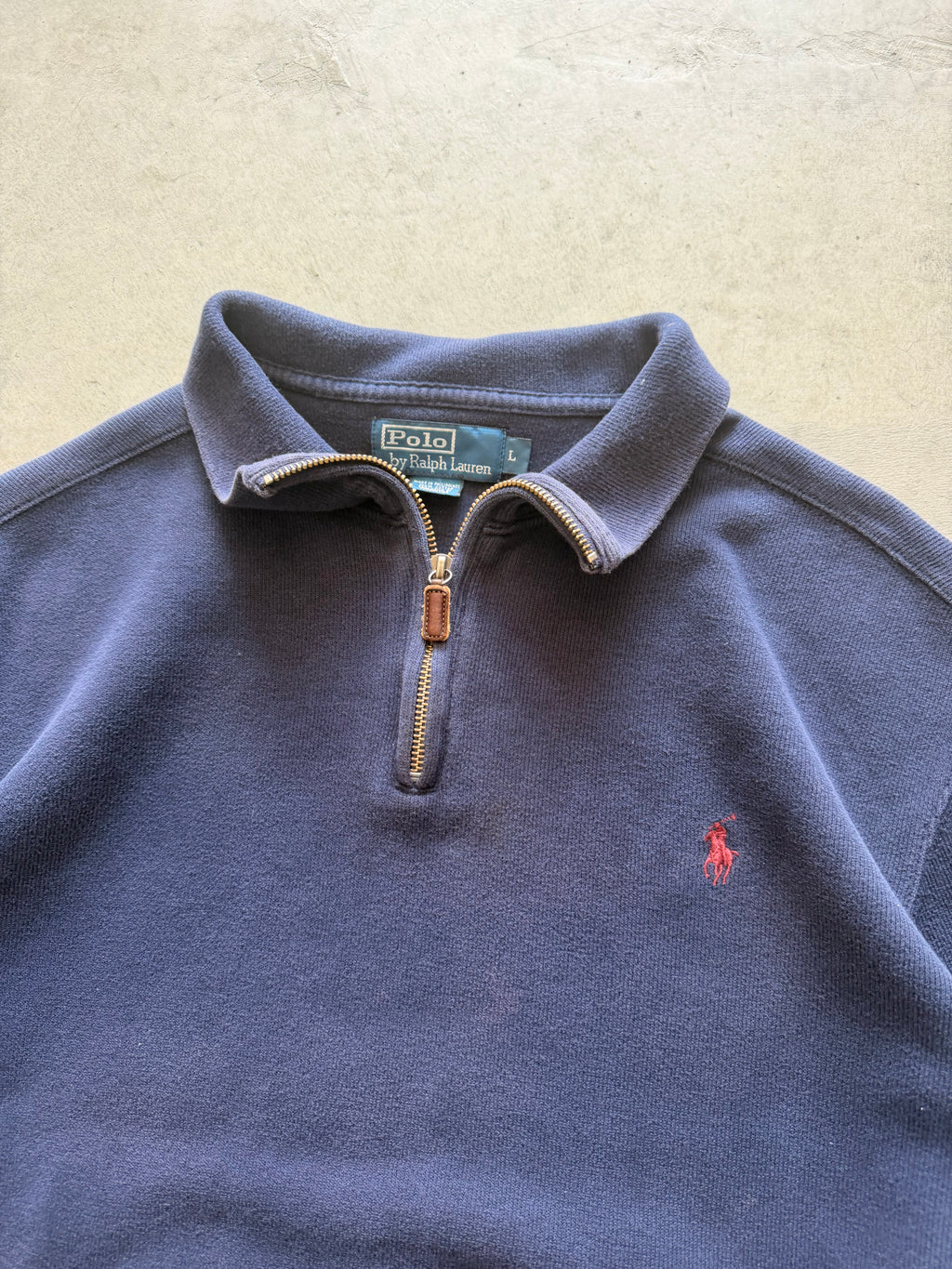 Navy Polo quarter zip - L