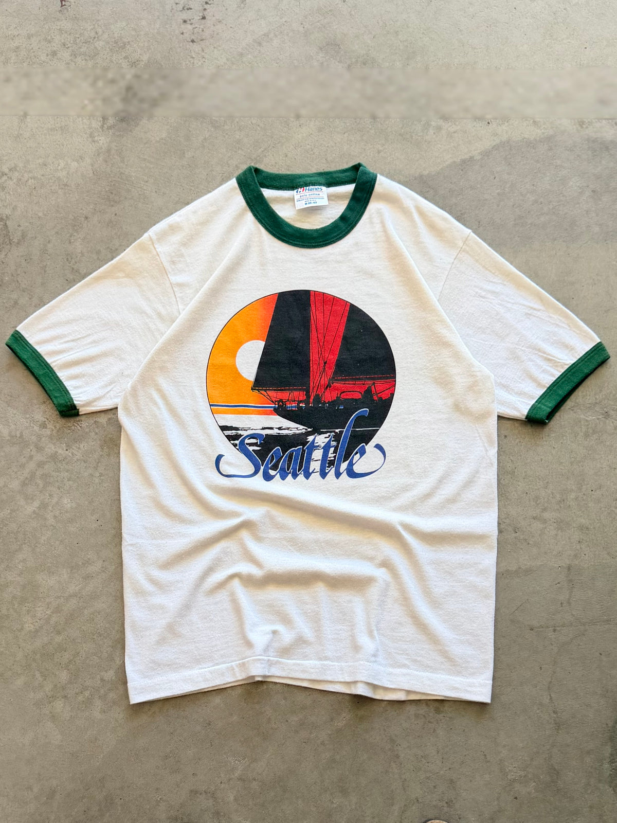80s Seattle ringer tee - M
