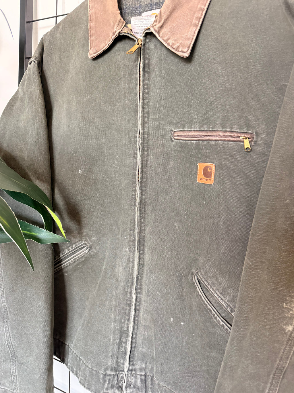 2003 J97 Carhartt Detroit moss green blanket lined jacket - 2XL