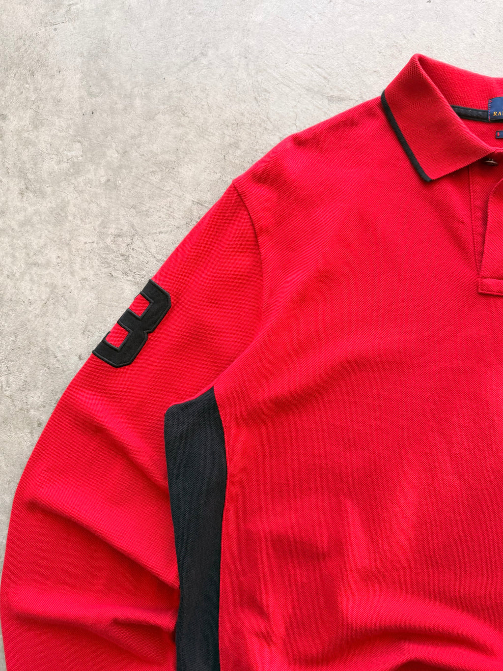Red big pony long sleeve polo - XL