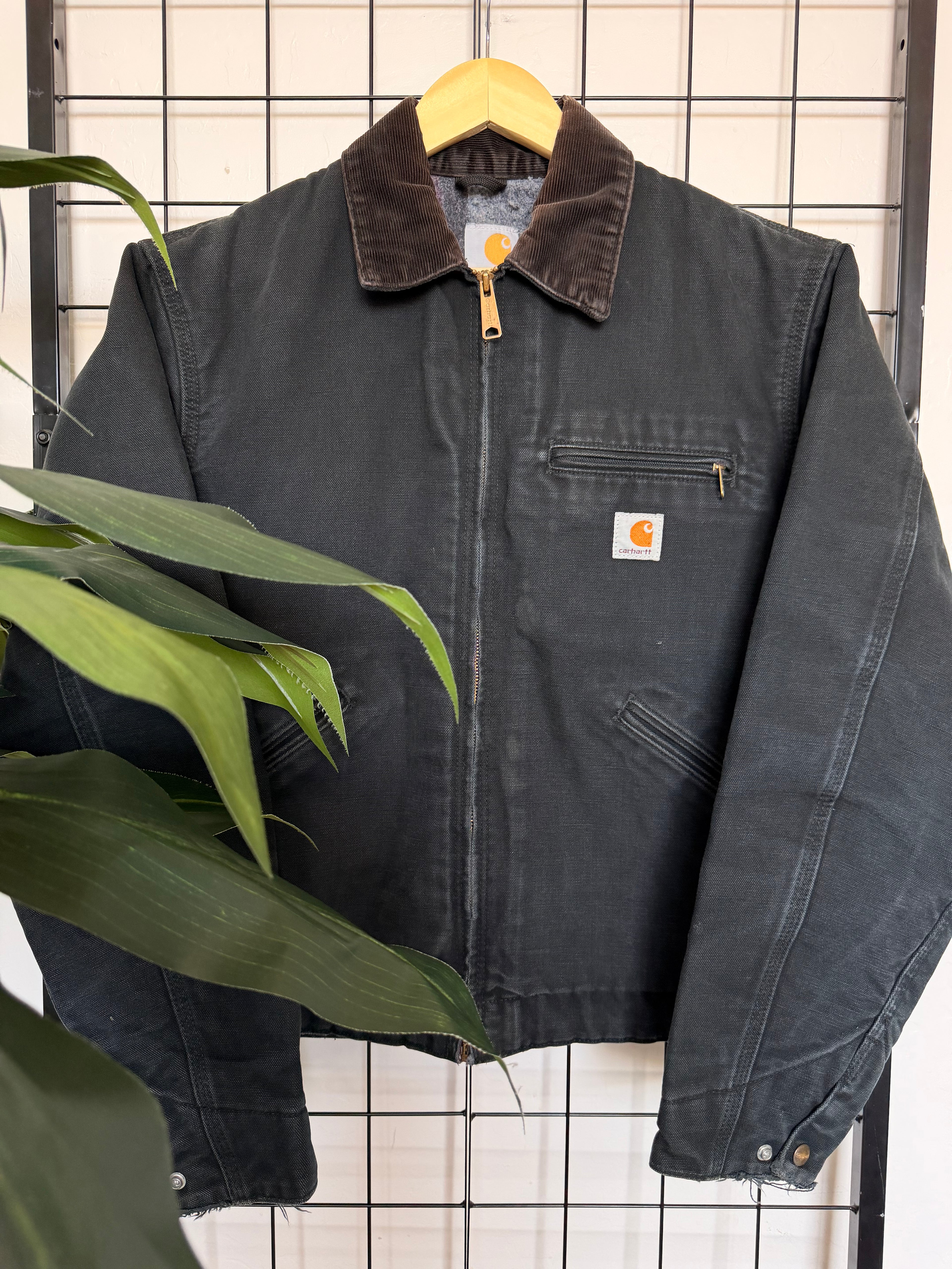 J001 Black Carhartt Detroit blanket lined jacket - M