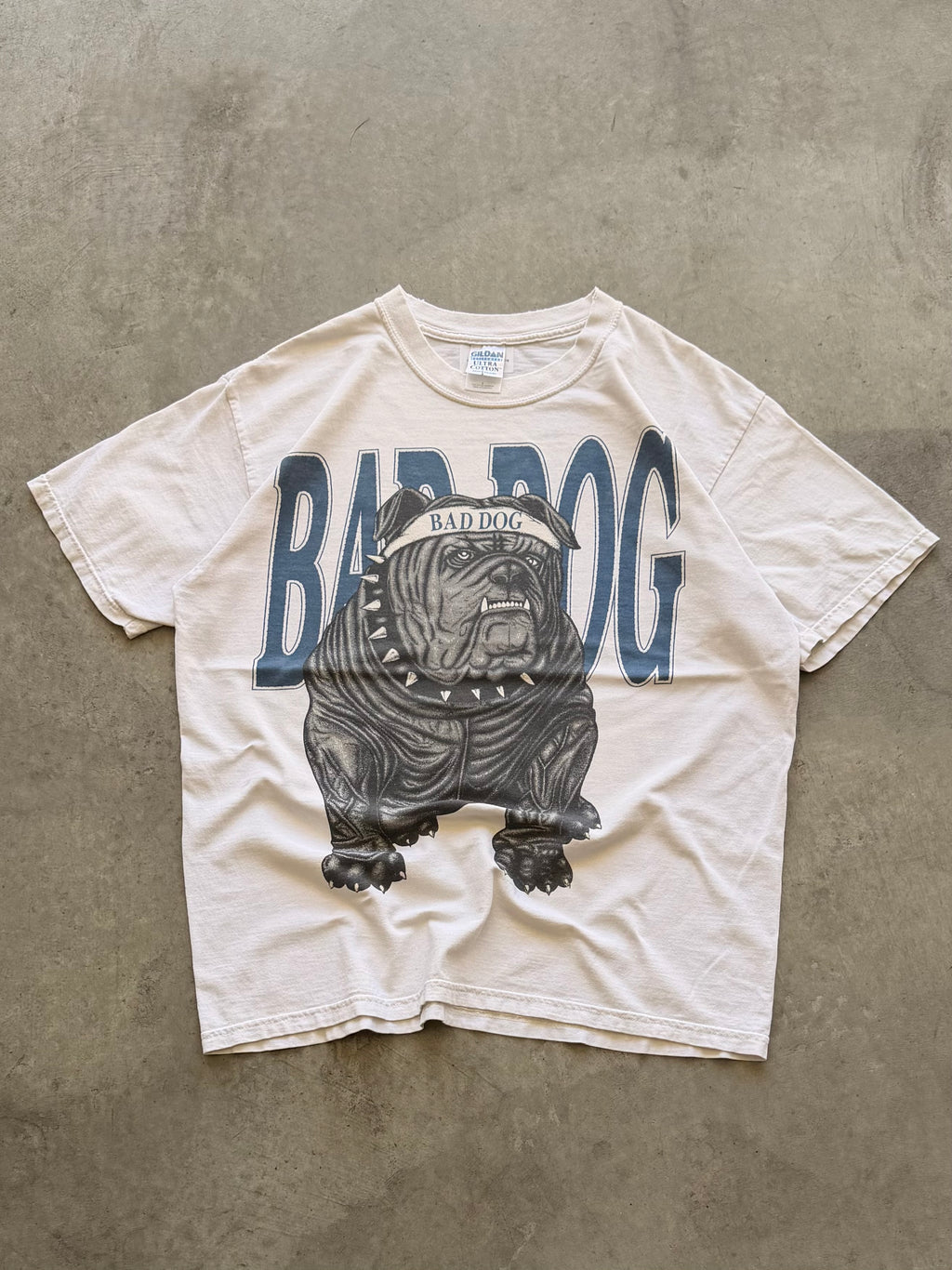 Bulldog bad dog white tee - L
