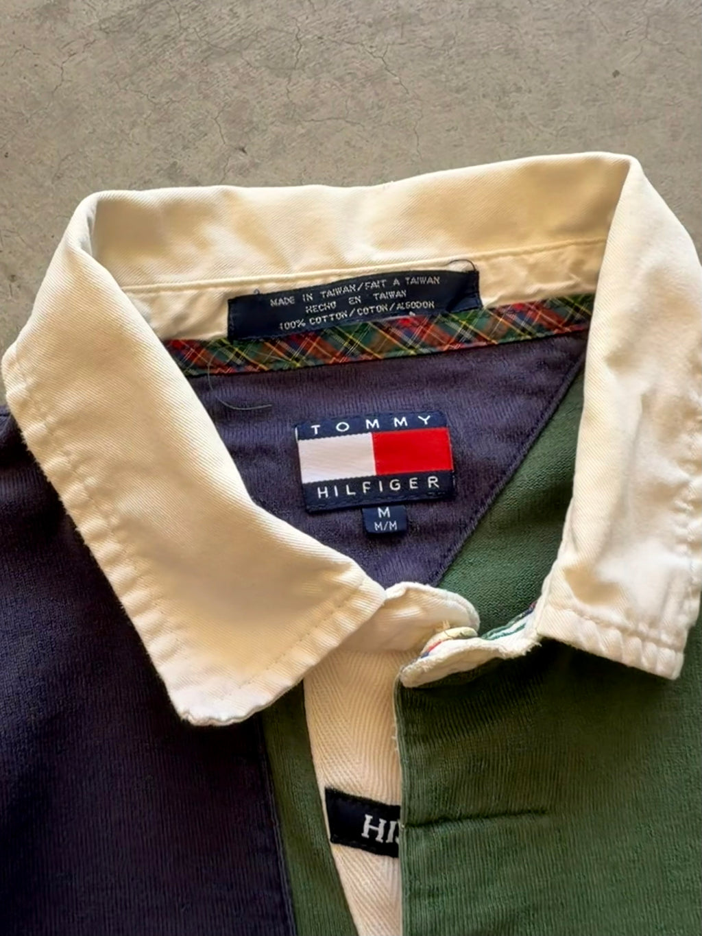 00s Tommy Hilfiger long sleeve polo - M