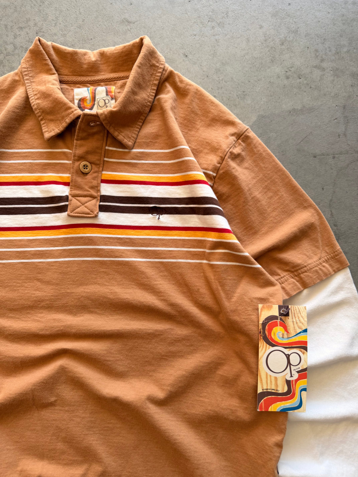 00s Ocean Pacific long sleeve polo - L