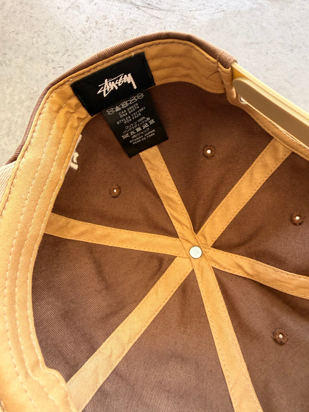Stussy brown snapback hat