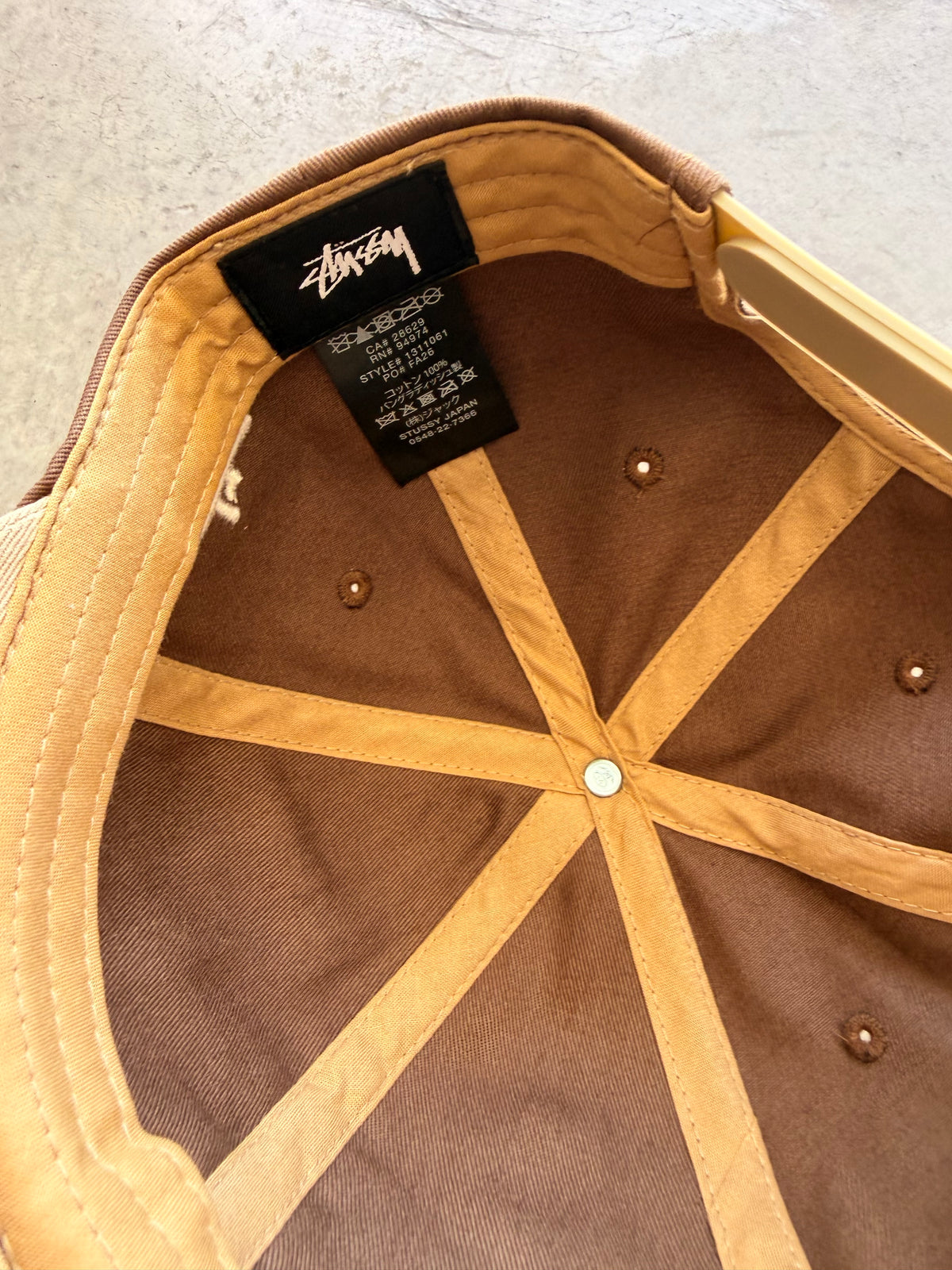 Stussy brown snapback hat