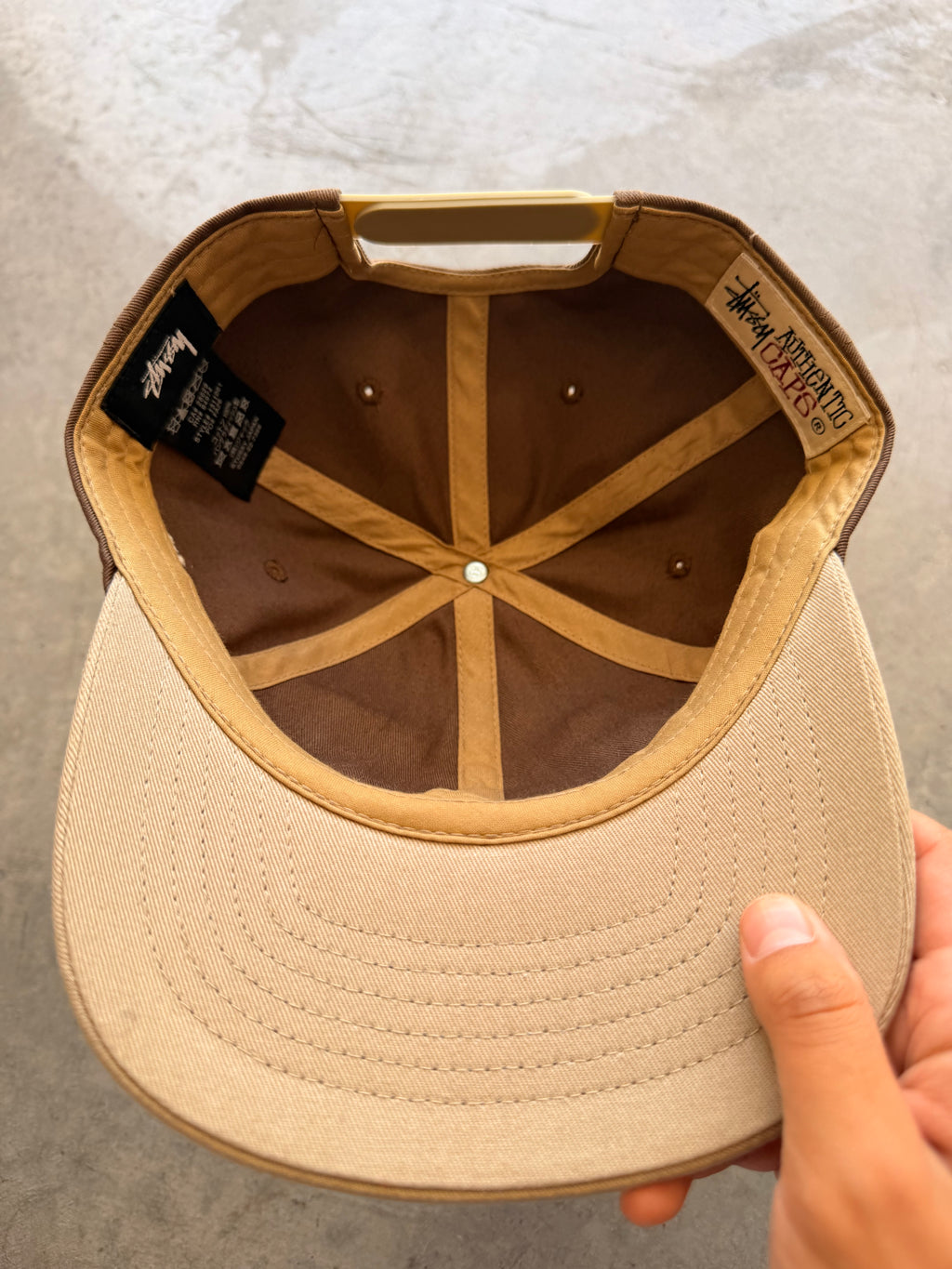 Stussy brown snapback hat