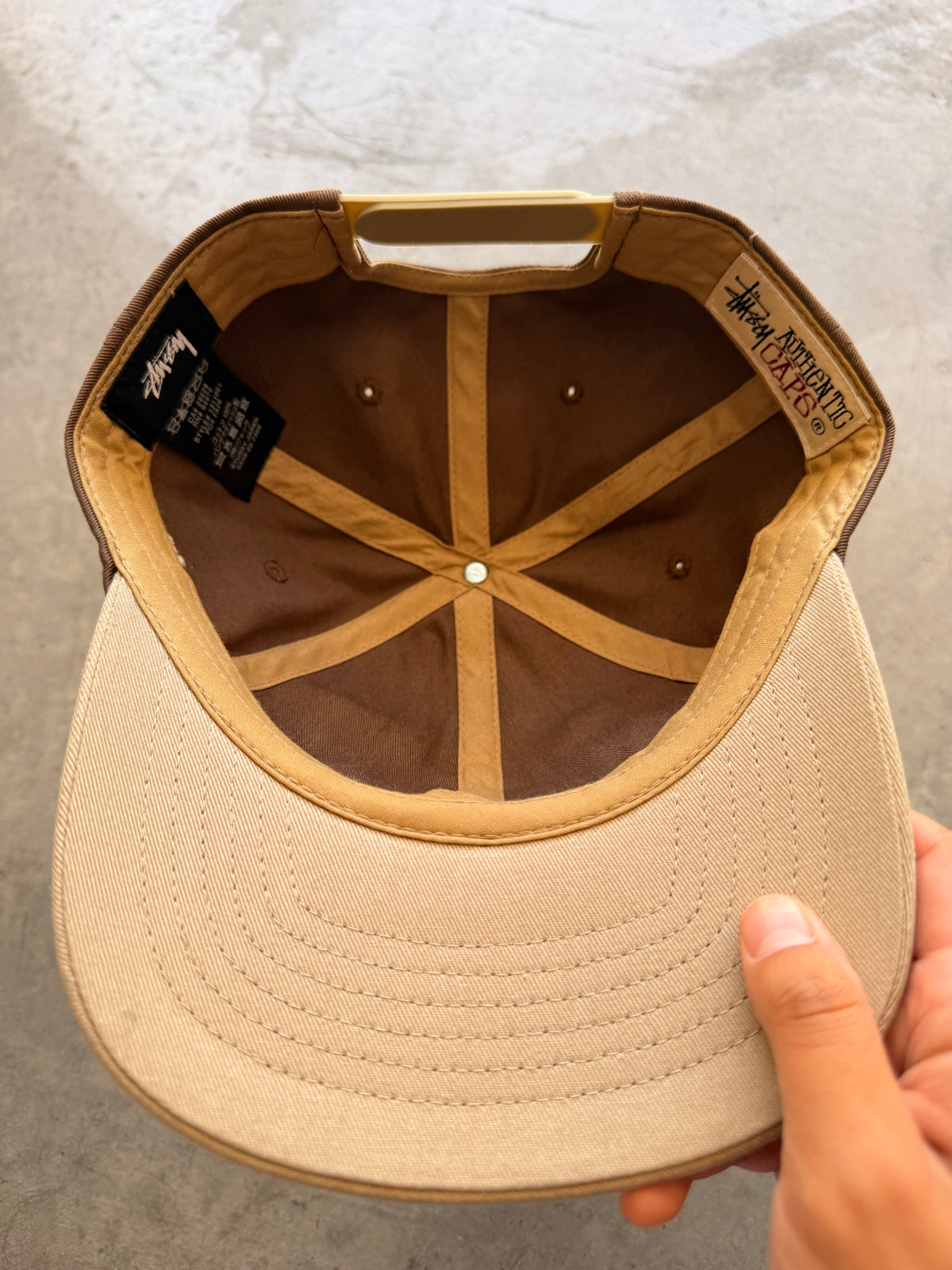Stussy brown snapback hat