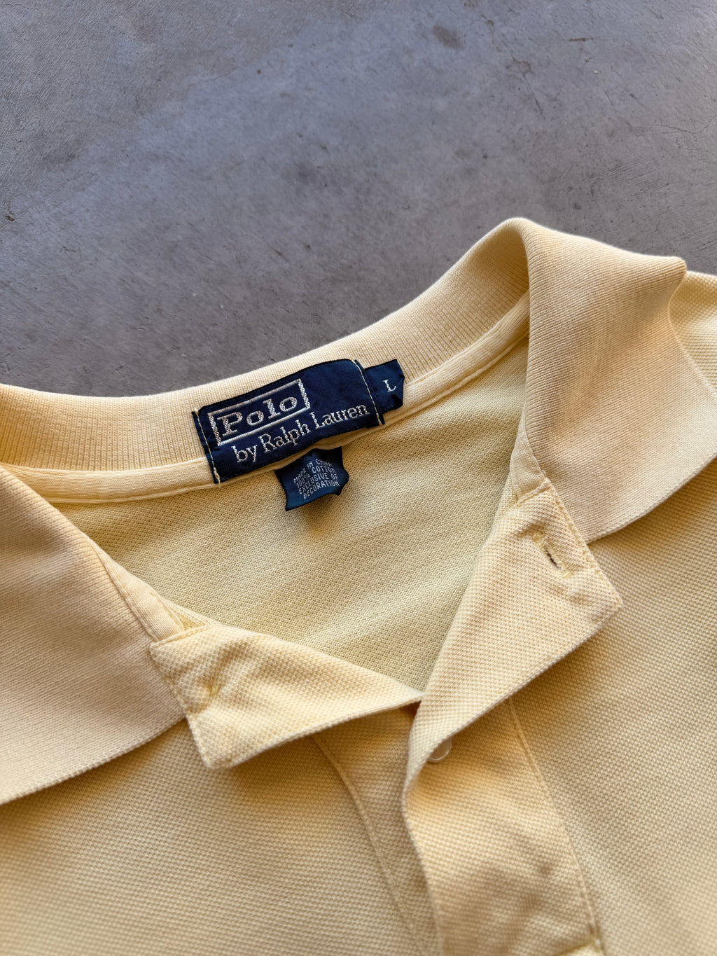 Yellow long sleeve Polo - L