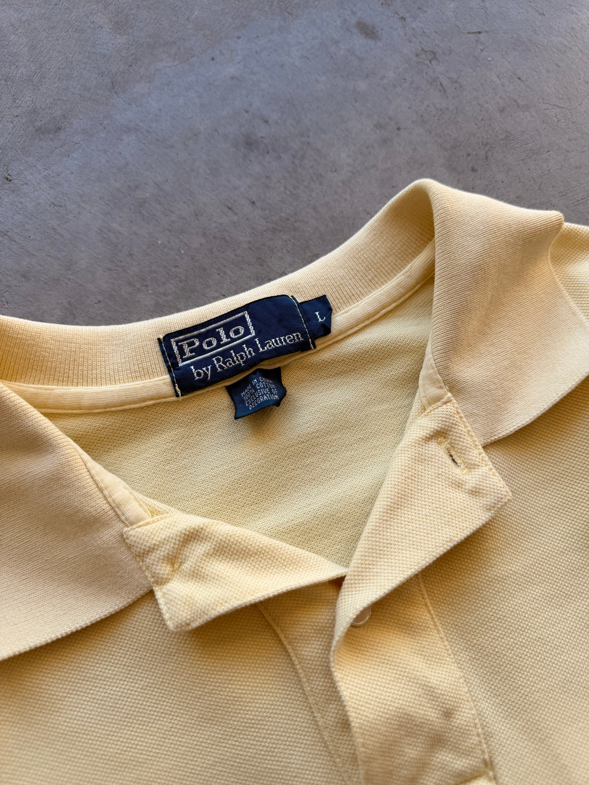 Yellow long sleeve Polo - L