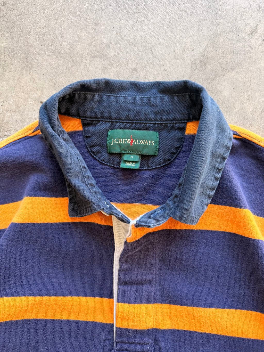 J Crew navy long sleeve polo - M