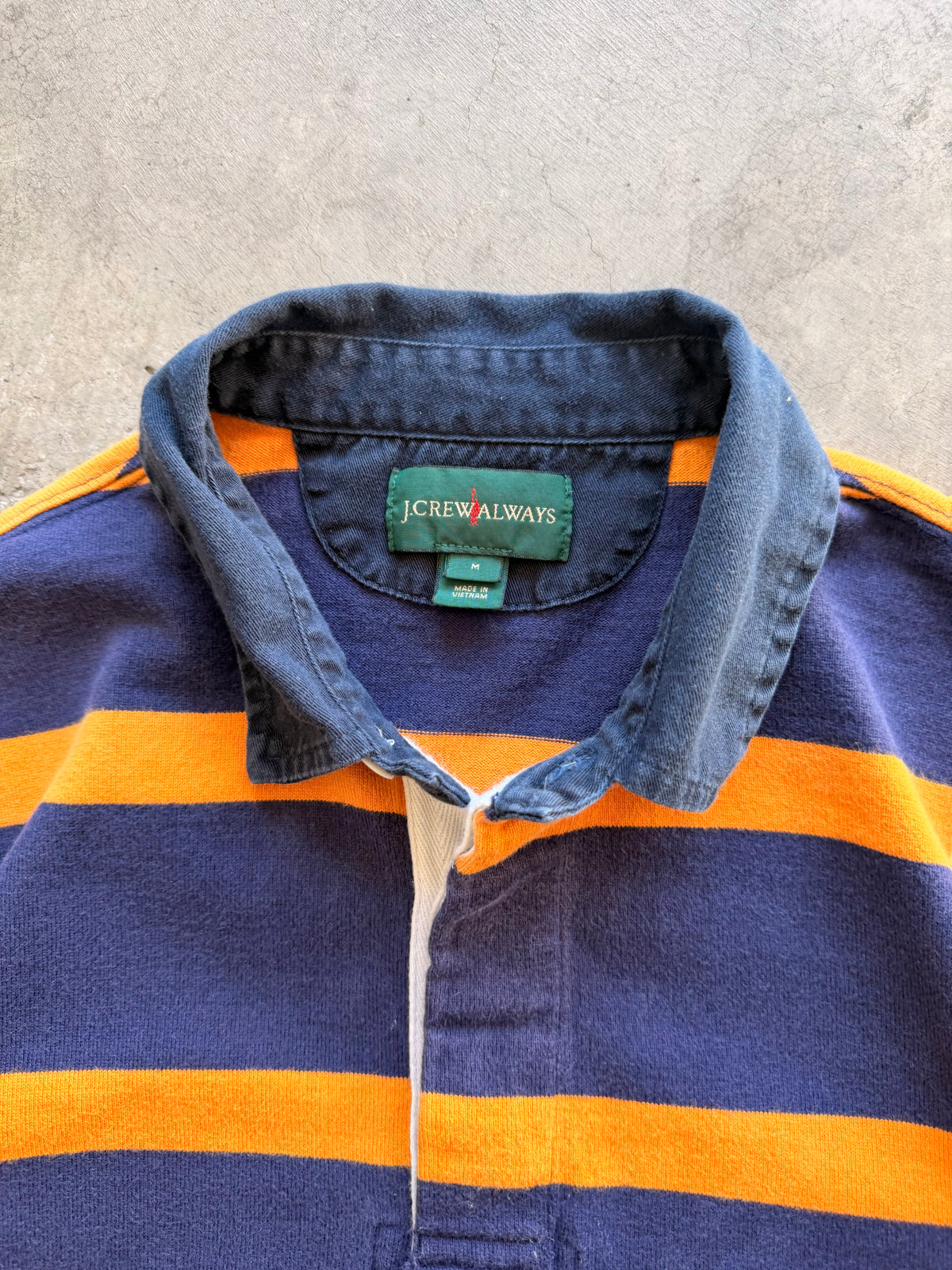 J Crew navy long sleeve polo - M