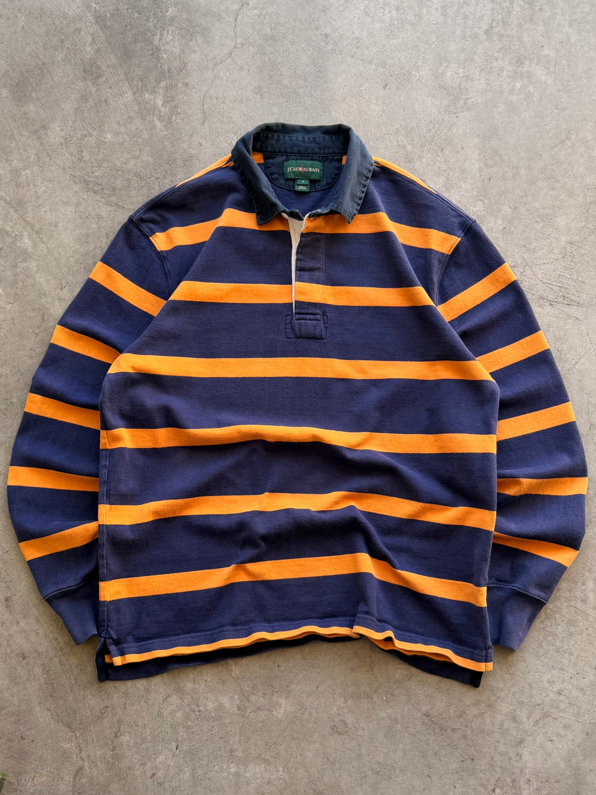 J Crew navy long sleeve polo - M