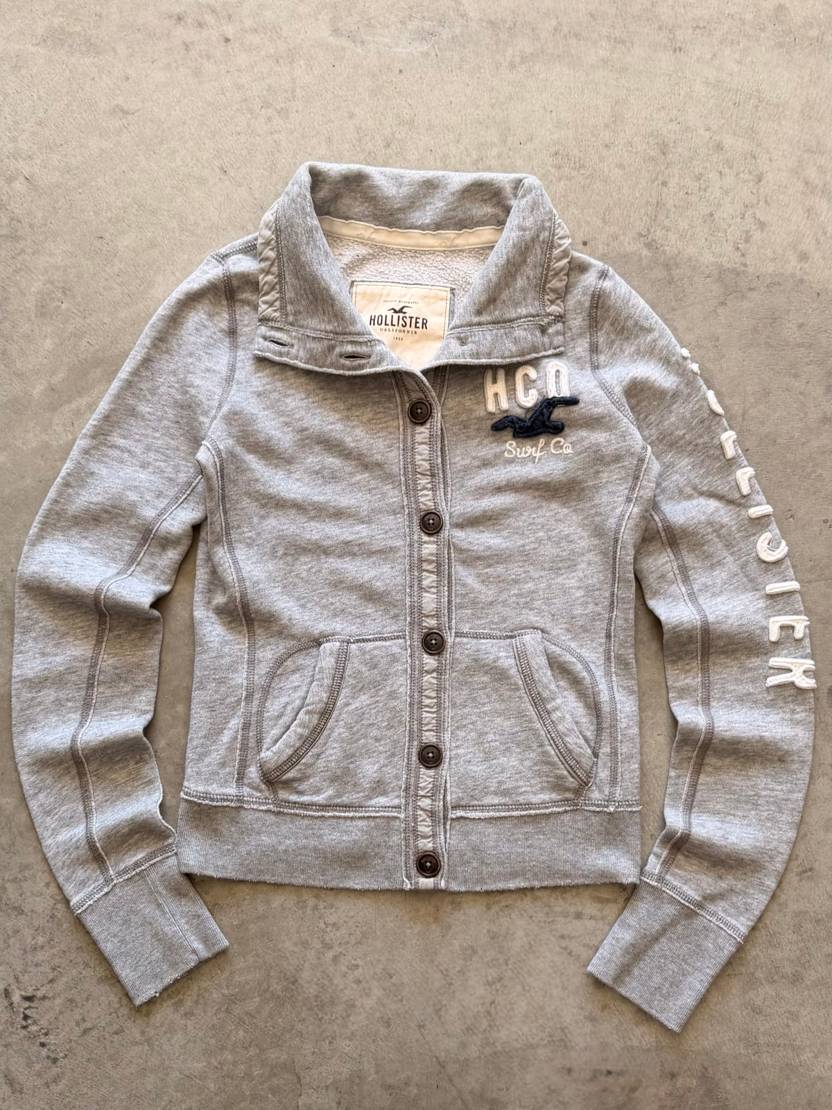 y2k Hollister grey button up - S