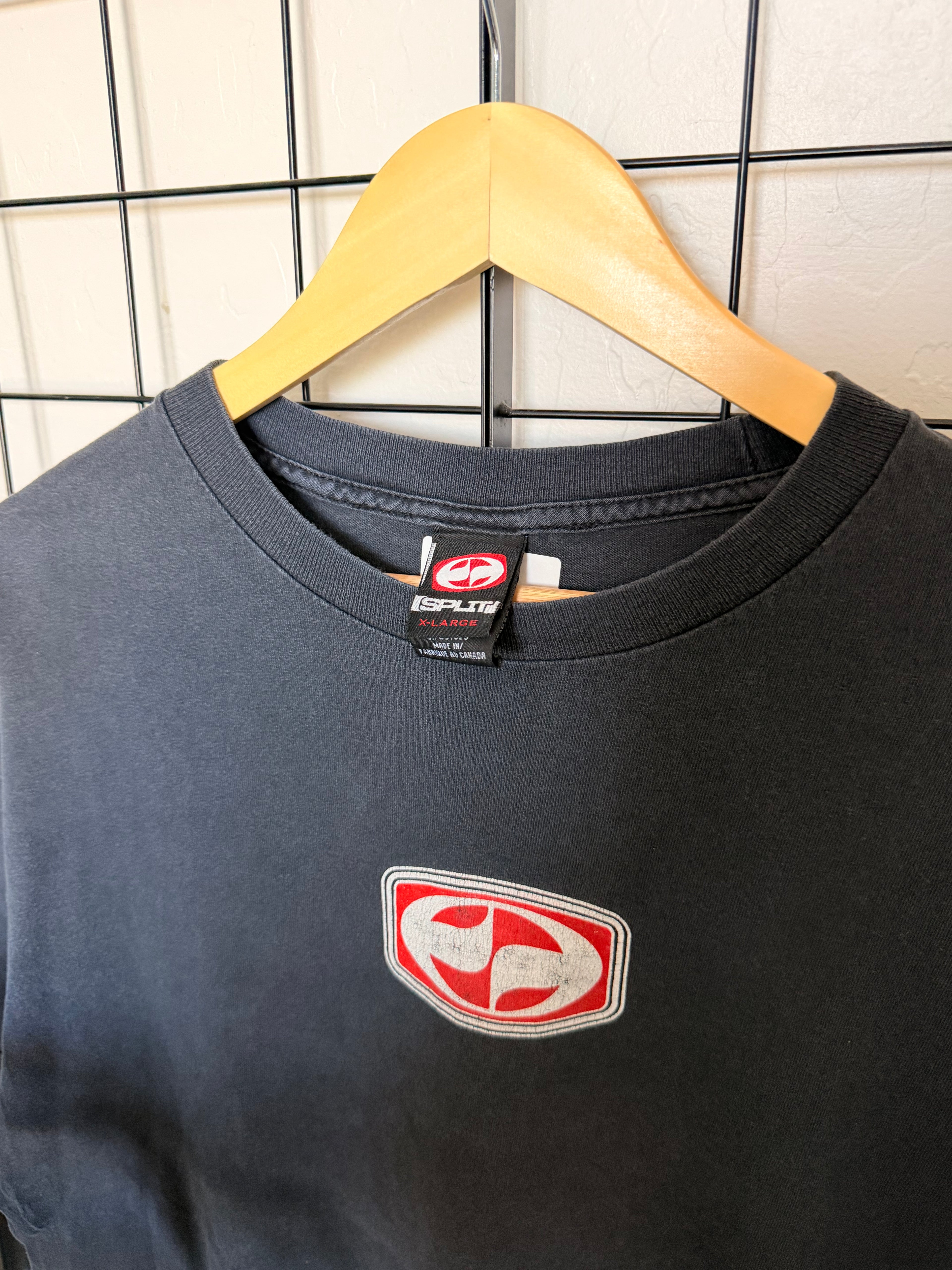 Split skate black faded tee - XL